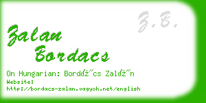 zalan bordacs business card